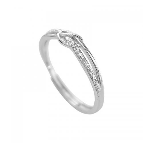 Sterling Silver Κοσμήματα δάχτυλο του δακτυλίου, 925 Sterling Silver, γυαλισμένο, για τη γυναίκα, το χρώμα της πλατίνας, Sold Με PC