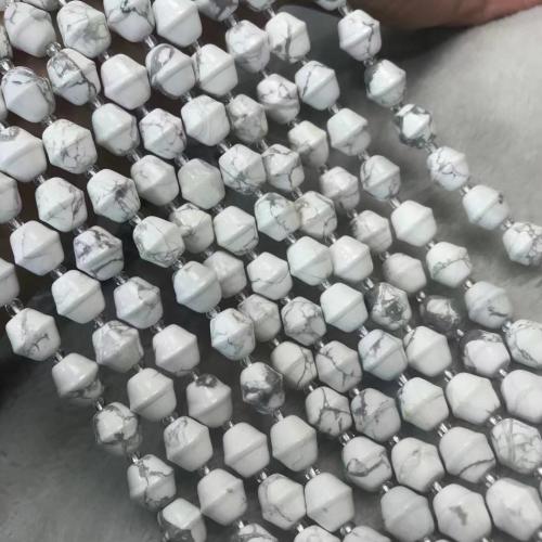 الخرز الفيروز, كربونات المغنسيوم, جرس, مصقول, الطبيعية & ديي, أبيض, beads size 10x11mm, تباع لكل تقريبا 38-40 سم حبلا