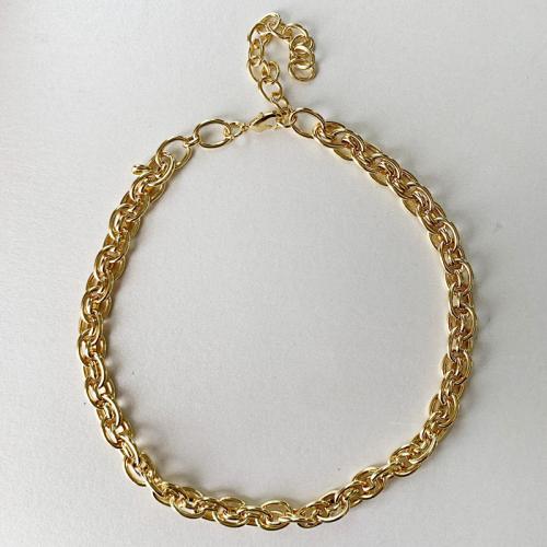 Collier en laiton, avec 9cm chaînes de rallonge, Plaqué d'or, bijoux de mode & pour femme, doré, protéger l'environnement, sans nickel, plomb et cadmium, Longueur Environ 40 cm, Vendu par PC