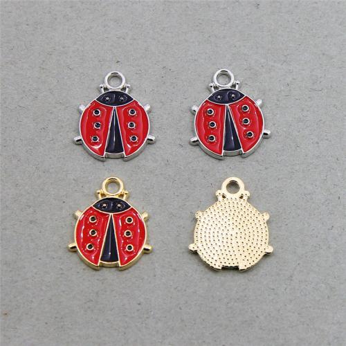 Sinc Alloy cruan Pendants, Ladybug, plátáilte, jewelry faisin & DIY, dathanna níos mó le haghaidh rogha, nicil, luaidhe & caidmiam saor in aisce, 19x14x2mm, Thart 100ríomhairí pearsanta/Mála, Díolta De réir Mála