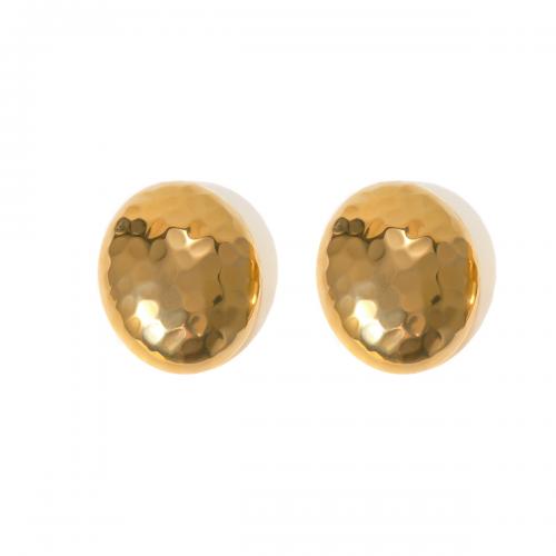 Titanium Steel  Earring 18K gold plated fashion jewelry & for woman golden Sold By Pair