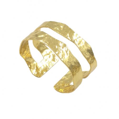 Pulseras de latón, metal, chapado en color dorado, Ajustable & Joyería & para mujer, libre de níquel, plomo & cadmio, diámetro interior:aproximado 59mm, Vendido por UD