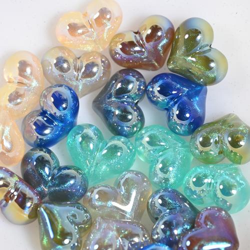 Hars Sieraden Kralen, ABS Plastic, Hart, DIY, meer kleuren voor de keuze, 10x18mm, 10pC's/Bag, Verkocht door Bag