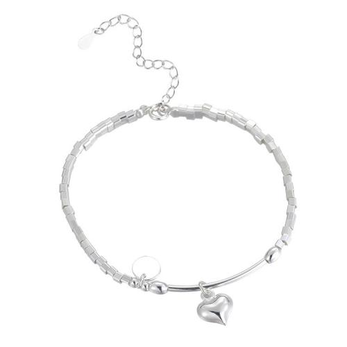 Sterling Silber Armbänder, 925 Sterling Silber, mit Verlängerungskettchen von 5CM, poliert, für Frau, Silberfarbe, Länge ca. 15.5 cm, verkauft von PC