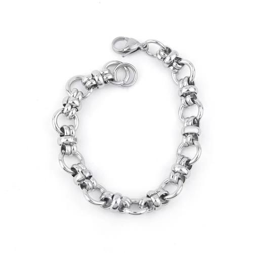 Pulseira de aço titânio, Partículas de aço, polido, para o homem, prateado, vendido por PC