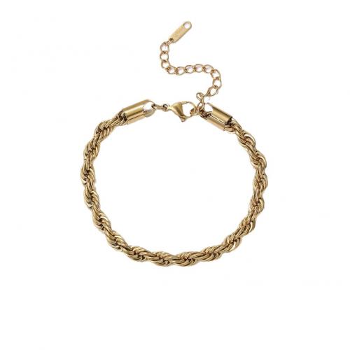 Pulseira de aço titânio, Partículas de aço, banhado, unissex & tamanho diferente para a escolha, dourado, vendido por PC