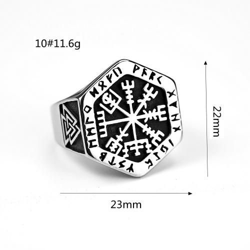 Titantium Steel Finger Ring, Titanium Steel, csiszolt, egynemű & különböző méretű a választás, ezüst, Által értékesített PC