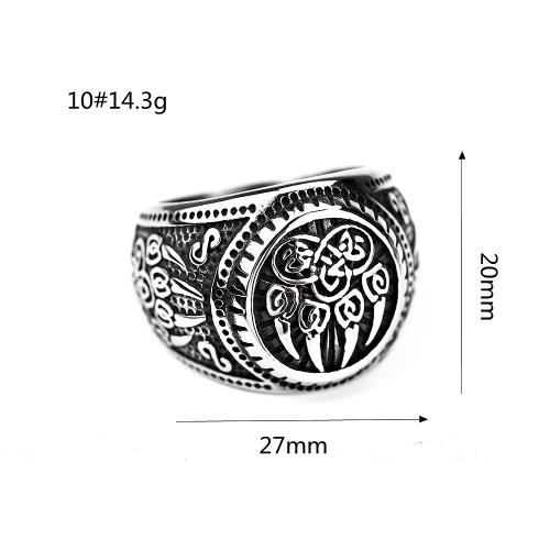 Titantium Steel Finger Ring, Titanium Steel, csiszolt, egynemű & különböző méretű a választás, ezüst, Által értékesített PC