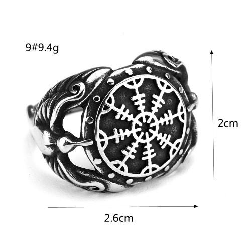 Titantium Steel Finger Ring, Titanium Steel, csiszolt, egynemű & különböző méretű a választás, ezüst, Által értékesített PC