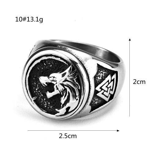 Titantium Steel Finger Ring, Titanium Steel, csiszolt, egynemű & különböző méretű a választás, ezüst, Által értékesített PC