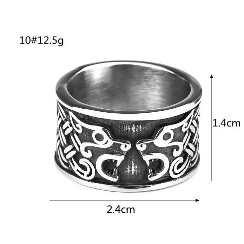 Titantium Steel finger ring, Titan Stål, polerad, Unisex & olika storlek för val, silver, Säljs av PC