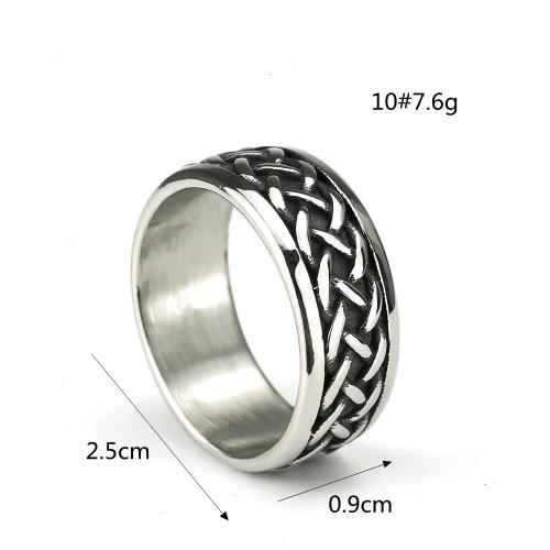 Titantium Steel Finger Ring, Titanium Steel, csiszolt, egynemű & különböző méretű a választás, ezüst, Által értékesített PC