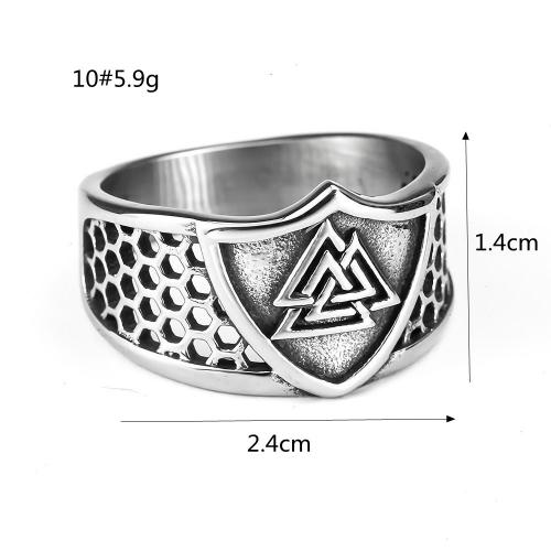 Titantium Steel Finger Ring, Titanium Steel, csiszolt, egynemű & különböző méretű a választás, ezüst, Által értékesített PC