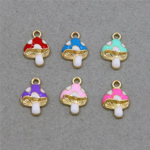 Zinc Alloy Enamel Pendants mushroom plated fashion jewelry & DIY nickel lead & cadmium free Approx Sold By Bag