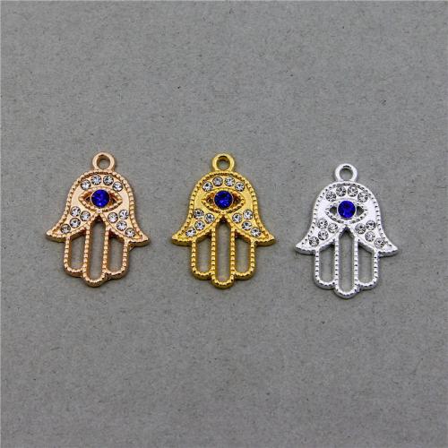 Sinc Alloy Rhinestone Pendants, Hand, plátáilte, jewelry faisin & DIY & le rhinestone & log, dathanna níos mó le haghaidh rogha, nicil, luaidhe & caidmiam saor in aisce, 29x21x2mm, Thart 100ríomhairí pearsanta/Mála, Díolta De réir Mála