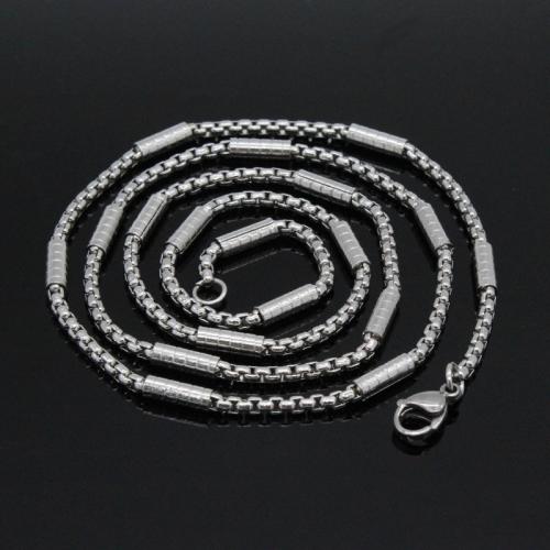 Stainless Steel Chain Ogrlica, 316L Stainless Steel, uglađen, modni nakit & bez spolne razlike, izvorna boja, nikal, olovo i kadmij besplatno, 2.40mm, Dužina Približno 60 cm, Prodano By PC