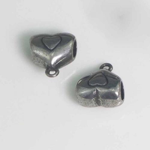 Beads Bail Dell'acciaio inossidabile, 304 acciaio inox, Cuore, lucido, DIY, colore originale, 8.30mm, Foro:Appross. 4mm, Venduto da PC