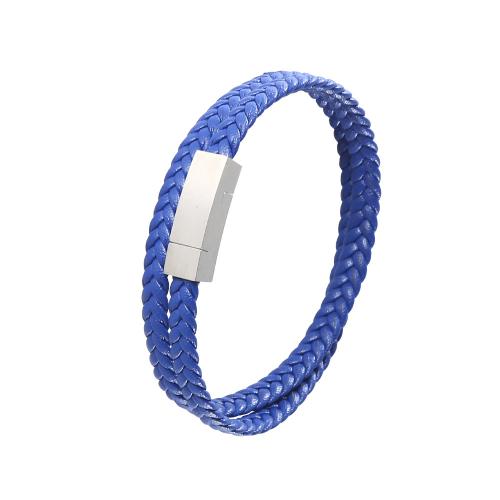 PU cavo bracciali, with 304 acciaio inox, gioielli di moda & lunghezza differente per scelta & unisex, nessuno, Venduto da PC