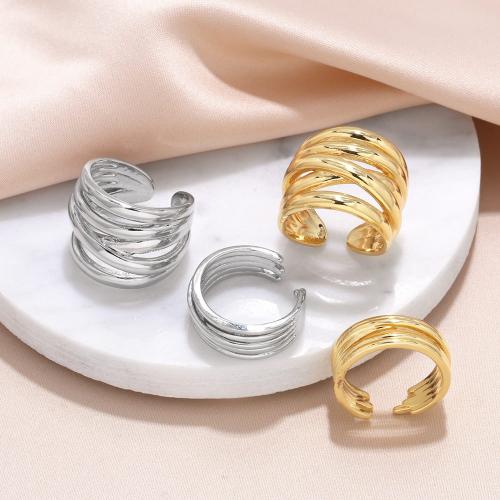 Messing Fingerring, plattiert, Modeschmuck & verschiedene Muster für Wahl, goldfarben, frei von Nickel, Blei & Kadmium, verkauft von PC