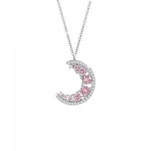 Kubieke Zircon Micro effenen Sterling zilveren ketting, 925 Sterling Zilver, met 5CM extender keten, plated, micro pave zirconia & voor vrouw, zilver, Lengte Ca 40 cm, Verkocht door PC