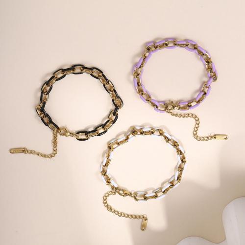 Pulseira de aço titânio, Partículas de aço, banhado, para mulher & esmalte, Mais cores pare escolha, vendido por PC