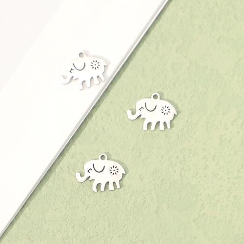 Zwierzę Zawieszki ze stali nierdzewnej, Stal nierdzewna 304, Słoń, obyty, biżuteria moda & DIY, oryginalny kolor, 16x12mm, sprzedane przez PC