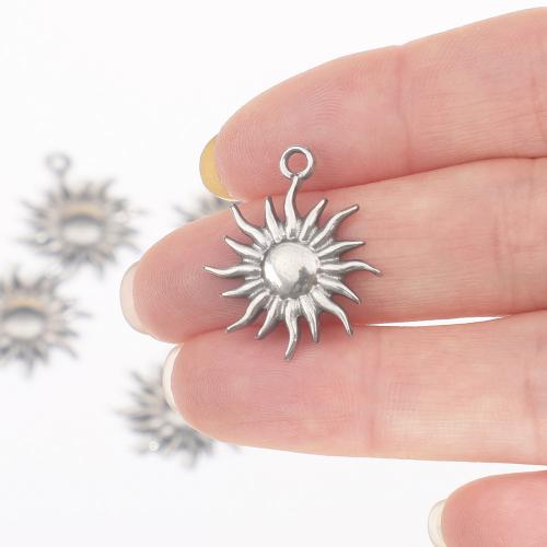 Stainless Steel Pendants 304 Stainless Steel Sun polished fashion jewelry & DIY original color Sold By PC