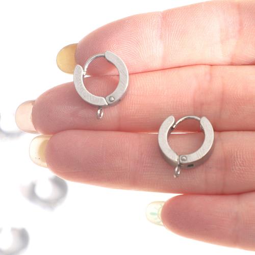 Composante de boucle d'oreille créole en acier inoxydable, Acier inoxydable 304, beignet, poli, bijoux de mode & DIY, couleur originale, 4x9mm, Vendu par PC