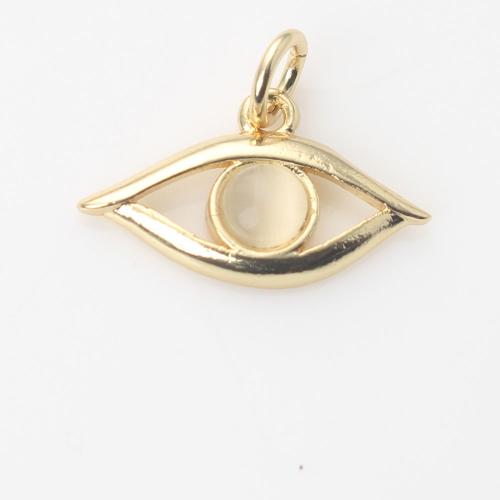 Evil Eye Hangers, Messing, met Glas, gold plated, DIY & glazuur, nikkel, lood en cadmium vrij, 16.80x9.90x3.30mm, Verkocht door PC