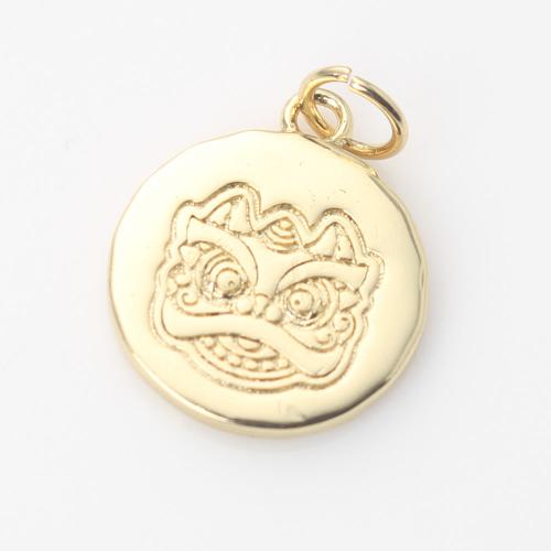 Brass Jewelry Pendants Round gold color plated DIY nickel lead & cadmium free Sold By PC