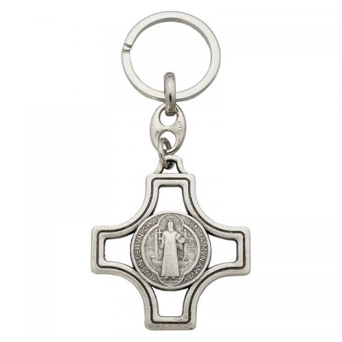 Zinc Alloy Key Clasp Cross vintage & Unisex silver color nickel lead & cadmium free Sold By PC