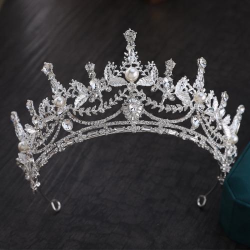 Tiaras, liga de zinco, with cristal & Concha de resina, joias de moda & para mulher & com strass, Mais cores pare escolha, níquel, chumbo e cádmio livre, diameter 140mm, height 75mm, arc length 300mm, vendido por PC