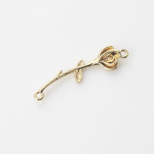 Brass Jewelry Connector Flower gold color plated DIY & 1/1 loop nickel lead & cadmium free Sold By PC