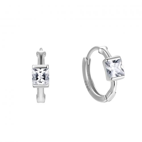 Cubic Zirconia micro pavimenta Sterling Silver Earring, 925 argento sterlina, placcato, Micro spianare cubic zirconia & per la donna, nessuno, Venduto da coppia