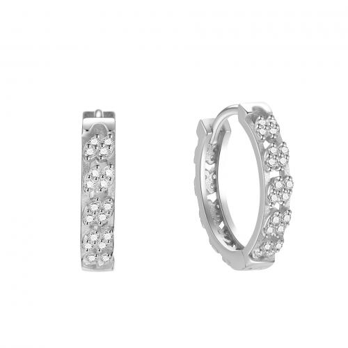 Cubic Zirkonia Micro Pave Sterling Silver Korvakorut, 925 Sterling Silver, päällystetty, Micro Pave kuutiometriä zirkonia & naiselle, enemmän värejä valinta, Myymät Pair