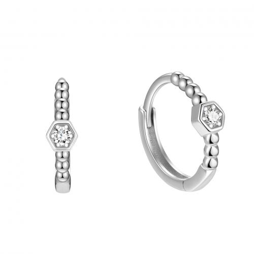 Cubic Zirconia Micro Pave Sterling Silver Náušnice, 925 Sterling Silver, micro vydláždit kubické zirkony & pro ženy, více barev na výběr, Prodáno By Pair