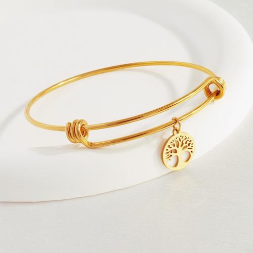 Nerūdijančio plieno Bangle, 304 Nerūdijantis plienas, padengtą, moters, aukso, Pardavė PC