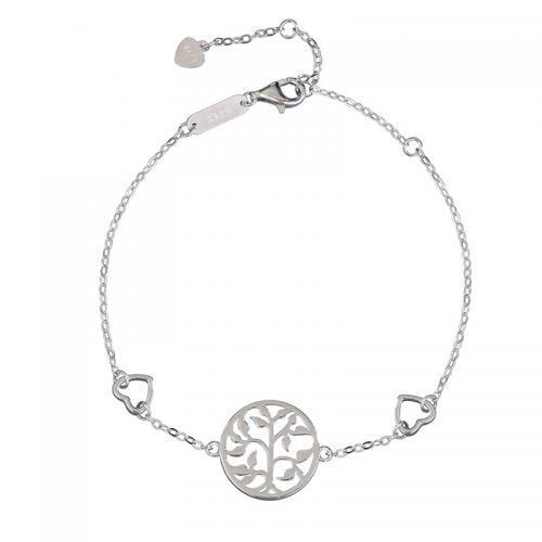 925 sterling zilver Armband, met 1.2inch extender keten, Tree of Life, geplatineerd, voor vrouw & hol, Lengte Ca 6.7 inch, Verkocht door PC