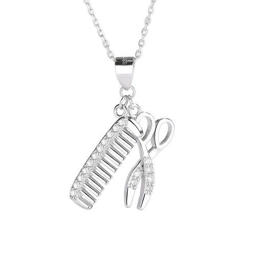 925 Sterling zilver sieraden Sets, Schaar, geplatineerd, verschillende stijlen voor de keuze & micro pave zirconia & voor vrouw, Verkocht door PC