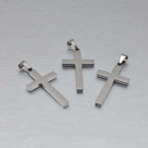 Roestvrij staal Cross Hangers, 304 roestvrij staal, Oversteken, gepolijst, mode sieraden & DIY & verschillende grootte voor keus, oorspronkelijke kleur, Verkocht door PC