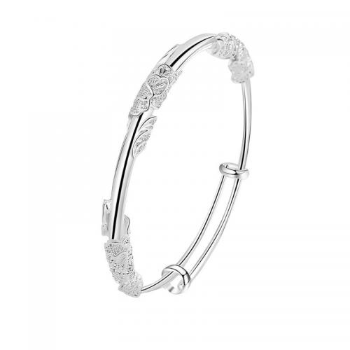 laiton bracelet ordinaire, bijoux de mode & pour femme, protéger l'environnement, sans nickel, plomb et cadmium, 4mm, Diamètre intérieur:Environ 55mm, Vendu par PC