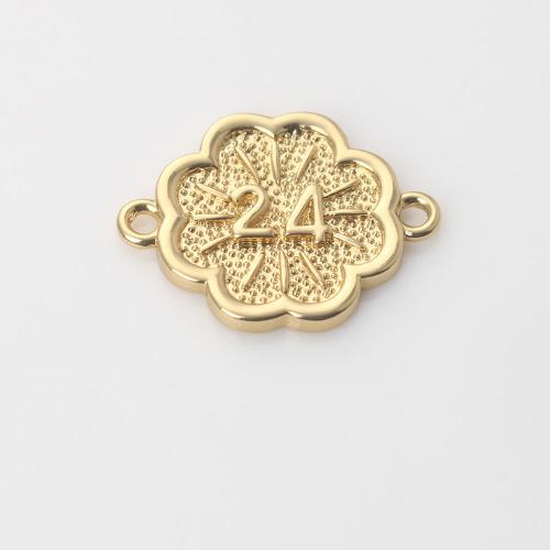 Brass Sieraden Connector, Messing, Four Leaf Clover, gold plated, DIY & 1/1 lus, nikkel, lood en cadmium vrij, 18.30x14x1.60mm, Verkocht door PC