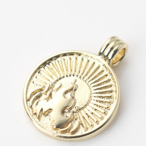 Brass Jewelry Pendants Round gold color plated DIY nickel lead & cadmium free Sold By PC