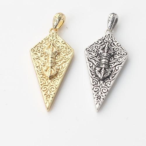 Brass Jewelry Pendants Rhombus plated DIY nickel lead & cadmium free Sold By PC