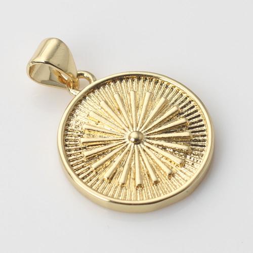 Brass Jewelry Pendants Round gold color plated DIY nickel lead & cadmium free Sold By PC