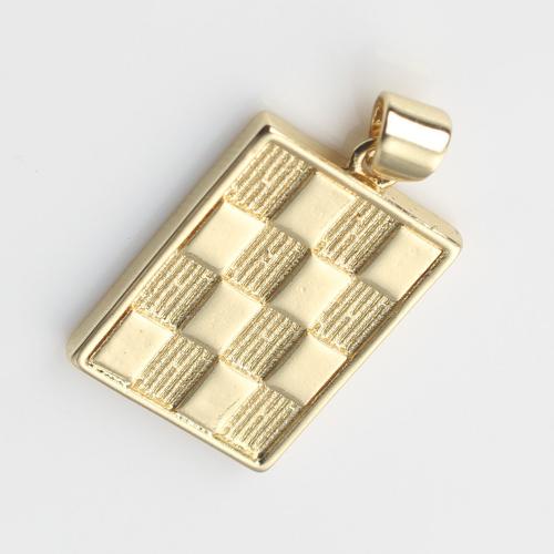 Brass Jewelry Pendants Rectangle gold color plated DIY nickel lead & cadmium free Sold By PC