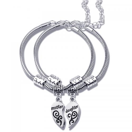 Sinc Alloy Bracelet, anoint, 2 phíosa & jewelry faisin & do bhean, dath bunaidh, nicil, luaidhe & caidmiam saor in aisce, Inner diameter: 70cm., Díolta De réir Socraigh