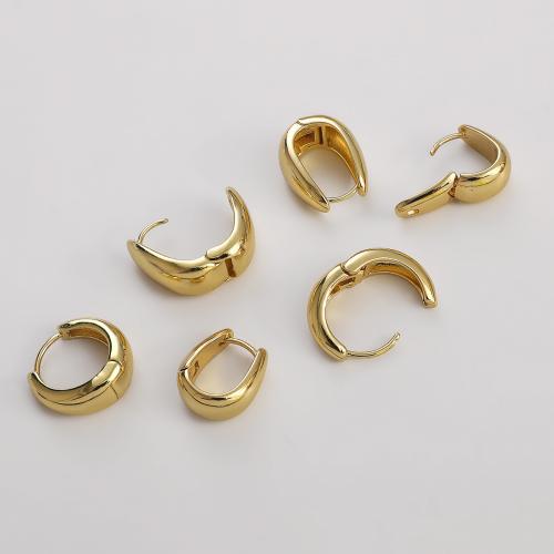 Messing Hoop Earring Components, plated, DIY & verschillende grootte voor keus & voor vrouw, gouden, 2pC's/Bag, Verkocht door Bag