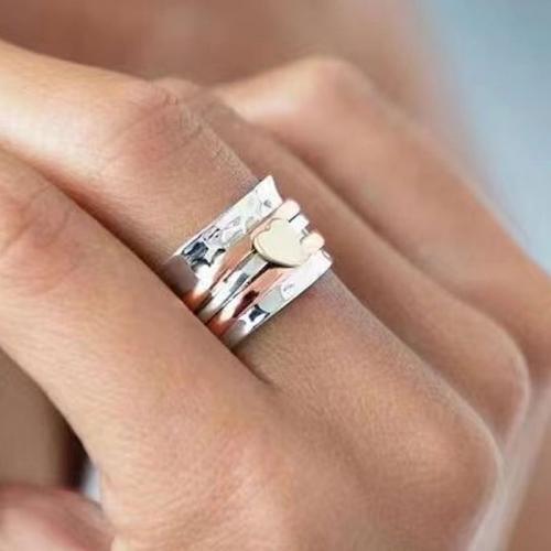 Cink Alloy Finger Ring, pozlaćen, različite veličine za izbor & za žene, izvorna boja, Prodano By PC