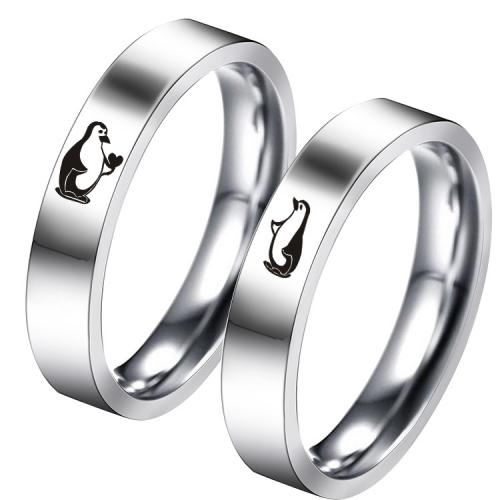 Anillos para Parejas, acero inoxidable 304, Tallado, unisexo & diverso tamaño para la opción & diferentes estilos para la opción, plateado, Vendido por UD